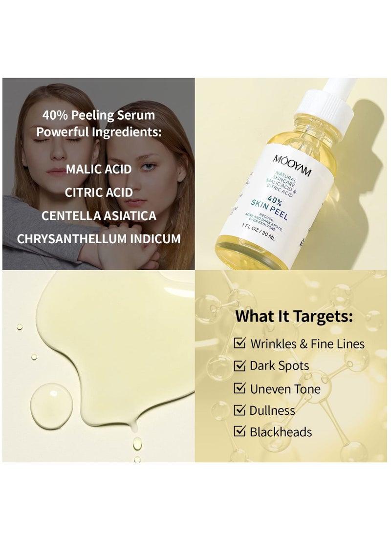MOOYAM 40% Citric Acid Peeling Serum Chemical Peel for Face Peeling Solution Skin Peel Chemical Exfoliant for Face Exfoliating Facial Peel for Dark Skin Dark Spots Acne Spot 30ml - Image 5