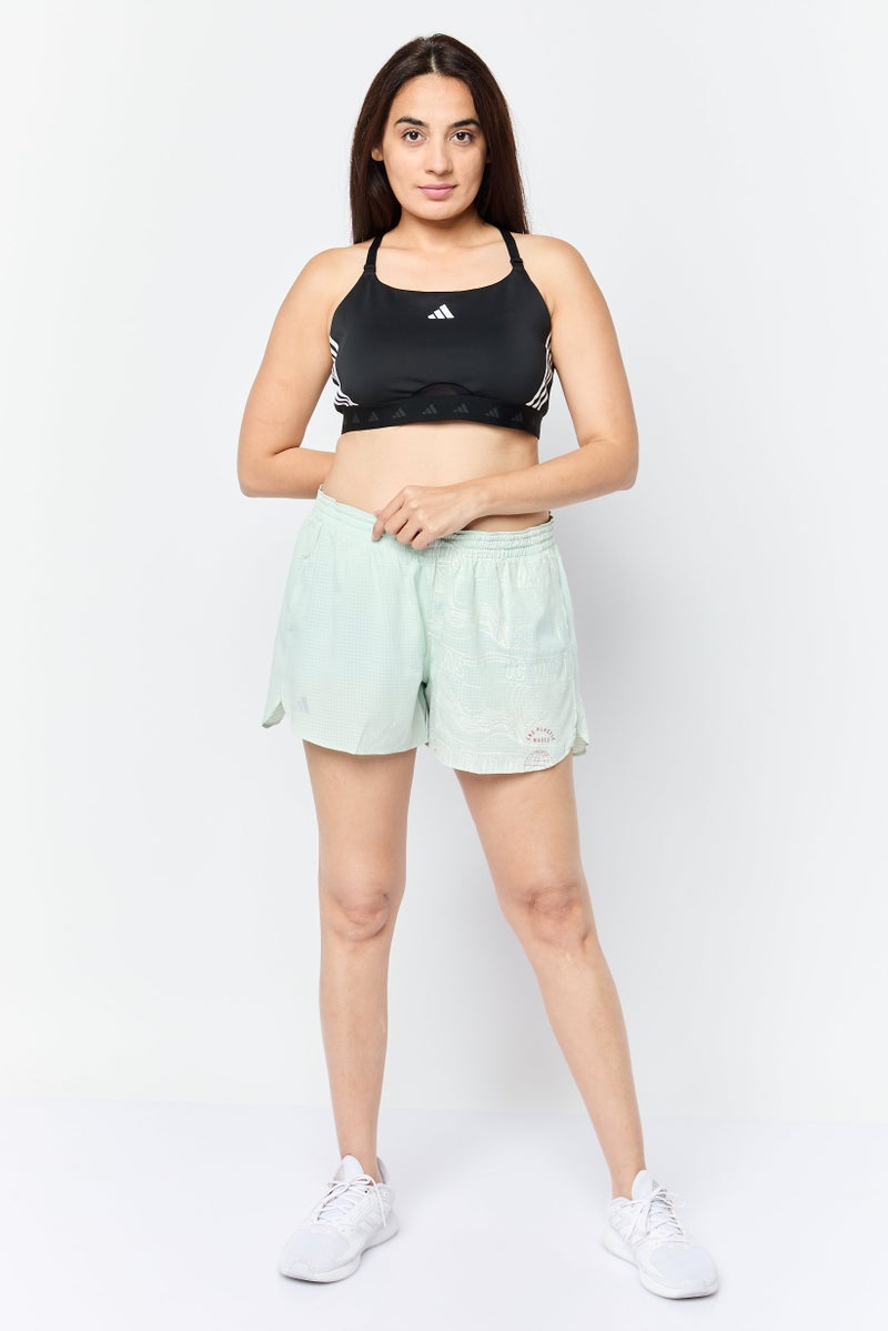 Adidas Women Sportswear Fit 4 Inseam Training Shorts, Light Green - Image 3