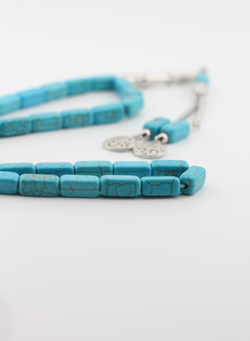 Kamins Collection Turquoise Cylinder (Cut) Tasbih - Image 4