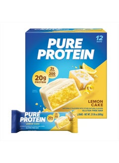 Pure Protein Bars, High Protein, Nutritious Snacks to Support Energy, Low Sugar, Lemon Cake, 1.76 oz, 12 Count Pack of 1, Packaging May Vary  - Image 1