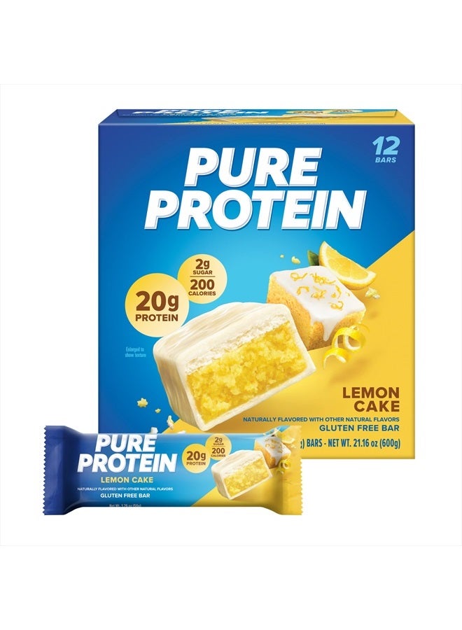 Pure Protein Bars, High Protein, Nutritious Snacks to Support Energy, Low Sugar, Lemon Cake, 1.76 oz, 12 Count Pack of 1, Packaging May Vary - Image 1