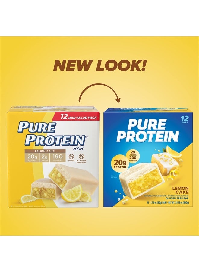 Pure Protein Bars, High Protein, Nutritious Snacks to Support Energy, Low Sugar, Lemon Cake, 1.76 oz, 12 Count Pack of 1, Packaging May Vary - Image 2