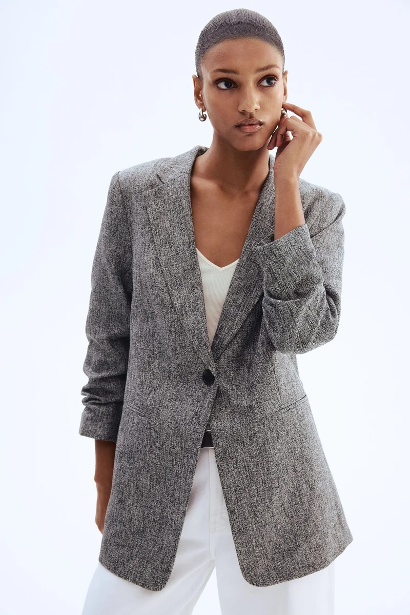H&M Gathered-sleeve blazer