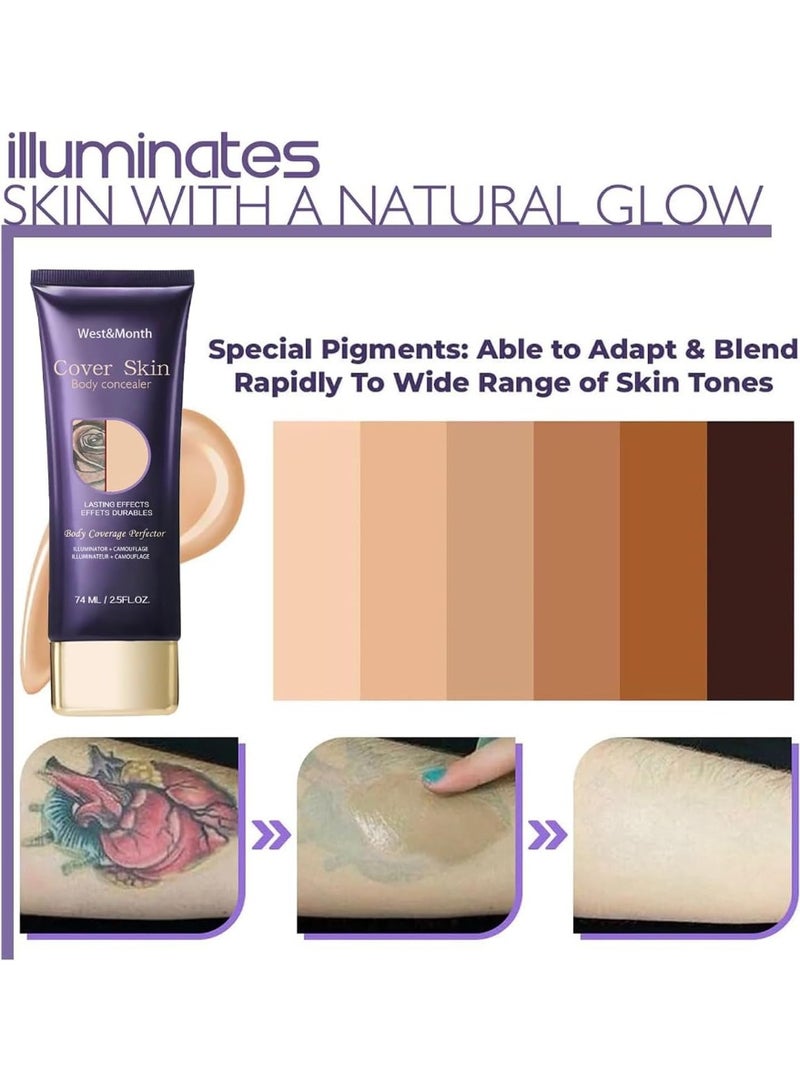 West&Month Cover Skin Coverpro Body Concealer - Waterproof Body Makeup Foundation | Ideal for Covering Scars and Imperfections 74ml - Image 2
