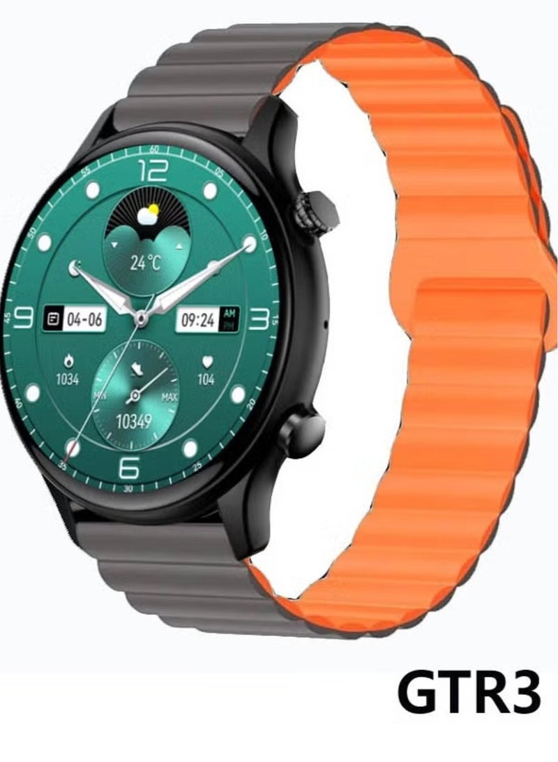 1.43 Inch AMOLED Display Smart Watch for Men – Full Touch Control, IP68 Waterproof, Includes 2 Straps, Sleek Black - Image 1