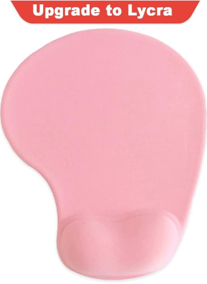 Office Mousepad with Gel Wrist Support Ergonomic Gaming Desktop Mouse Pad Wrist Rest Design Gamepad Mat Rubber Base for Laptop Computer Pink