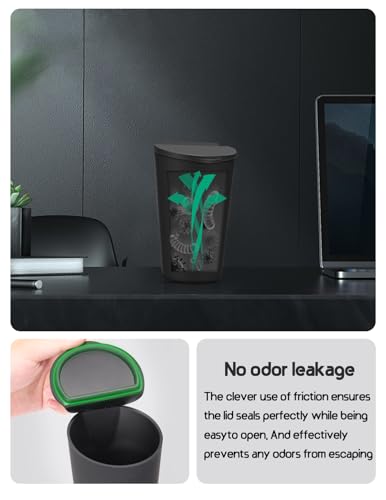 BMZX Car Trash Can with Lid Small Cup Holder Door Pocket Garbage Can Bin Trash Container Fits Auto Home Office, Black 1 Pack - Image 3