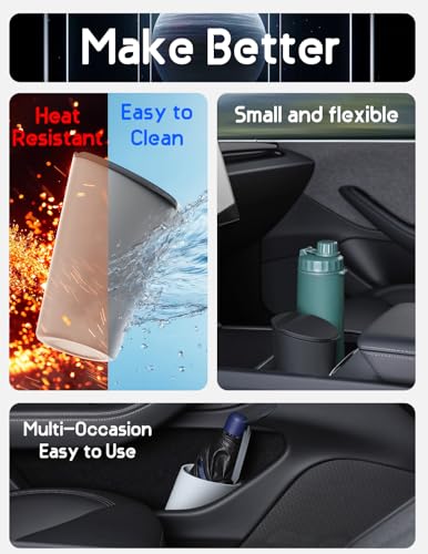 BMZX Car Trash Can with Lid Small Cup Holder Door Pocket Garbage Can Bin Trash Container Fits Auto Home Office, Black 1 Pack - Image 5