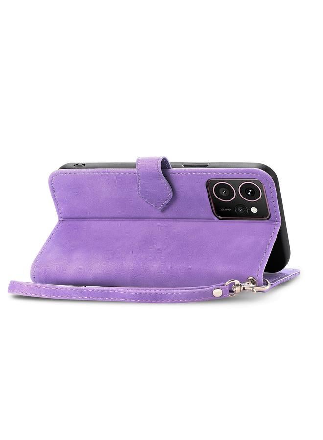 Green Tiger Case For HMD Skyline Embossed Flower Zipper Leather Phone Case - Image 5