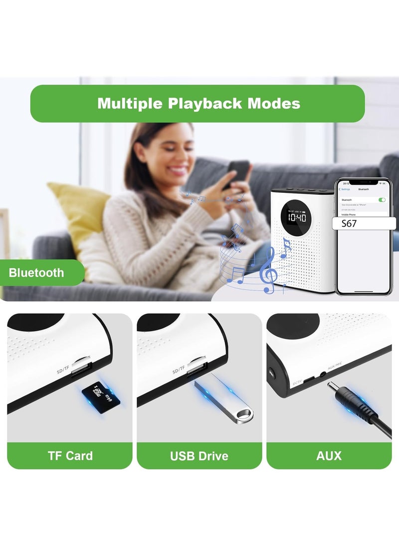 M.A&F's Voice Amplifier with Magnetic Wireless Lavalier Microphone, Portable Amplifier with 2.4G Wireless Microphone, Supports Bluetooth, TF Card, USB Flash Drive and AUX Input - Image 4