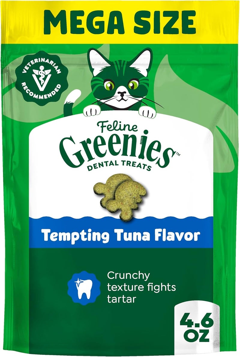 Greenies Feline Adult Dental Cat Treats, Tempting Tuna Flavor, 4.6 oz. Pack - Image 1