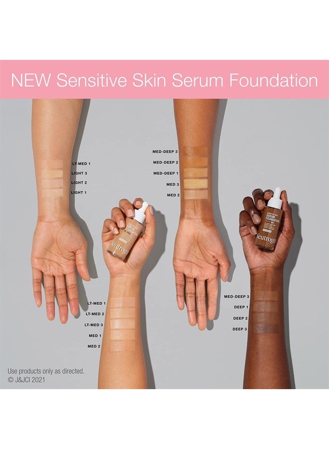 Neutrogena Healthy Skin Sensitive Skin Serum Foundation with Pro-Vitamin B5, Color Correcting & Pore Minimizing Liquid Foundation & Face Serum, Buildable Coverage, Light/Medium 01, 1 oz - Image 4