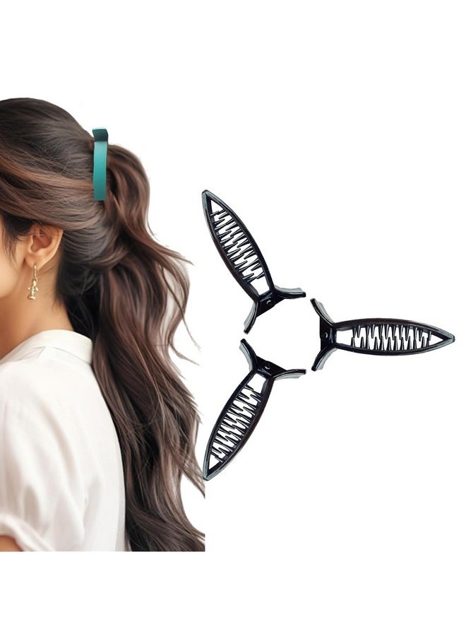 BIRDWARE Medium-Size Imported Acrylic Material Stone Butterfly Hair Clips For Women ( Multi Colour) | Hair Clutchers (Pack Of - 3)  - Image 1