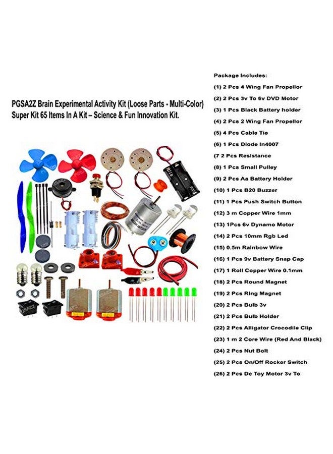 PGSA2Z™ Brain Experimental Activity Kit 65 Items in A Kit Items Loose Parts Materials Science Project Kit.(Multi Color) - Image 2
