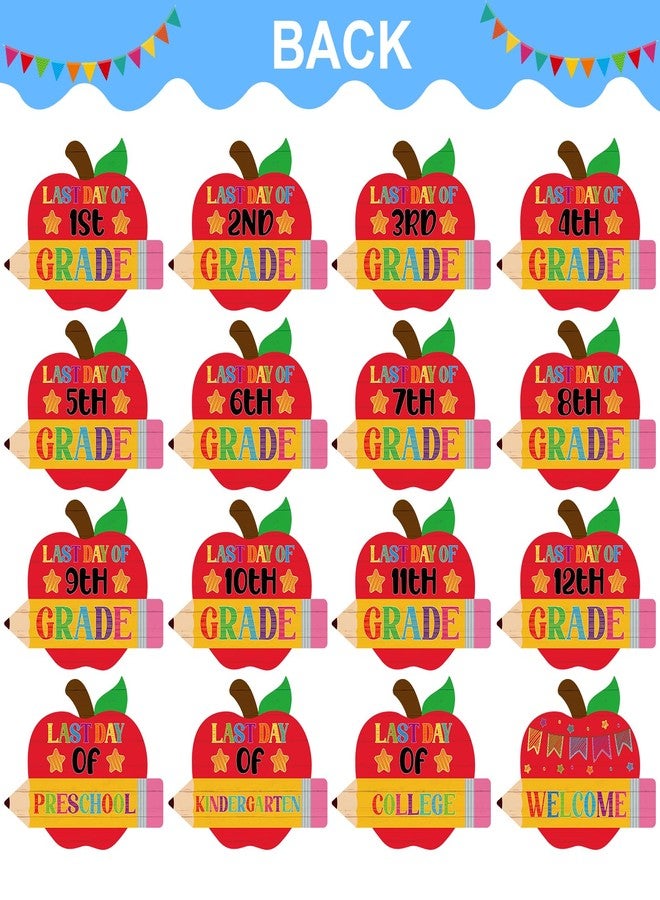 WaaHome First Day of School Chalkboard Sign - 8''x10'' First and Last Day of Preschool Kindergarten 1st Grade Sign Back to School Photo Prop Signs 15 Grades Supplies for Kids Girls Boys, Reusable - Image 3