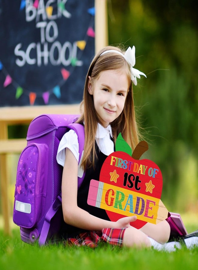 WaaHome First Day of School Chalkboard Sign - 8''x10'' First and Last Day of Preschool Kindergarten 1st Grade Sign Back to School Photo Prop Signs 15 Grades Supplies for Kids Girls Boys, Reusable - Image 4