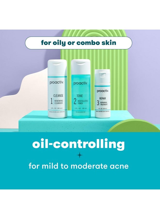 Proactiv - Proactiv 3 Step Acne Treatment - Benzoyl Peroxide Face Wash, Repairing Acne Spot Treatment for Face and Body, Exfoliating Toner - 30 Day Complete Acne Skin Care Kit - Image 1