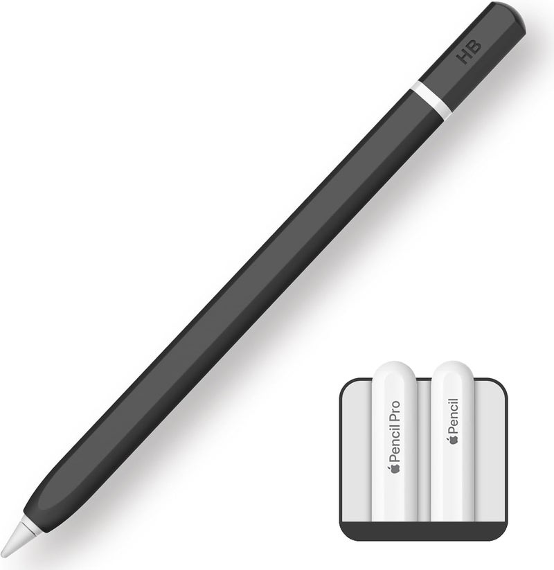 TRONWIN Apple Pencil Pro Case, Case for Apple Pencil Pro and 2nd Generation Case Silicone Protective Case Perfect Grip Skin Compatible with Apple Pencil 2nd Generation (Black) - Image 1