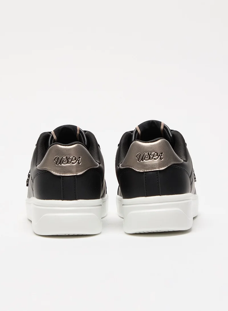 U.S. Polo Assn. Women's Black Low-Top Sneakers - Fashionable Lace-Up Style, Perfect for Everyday Casual Outfits