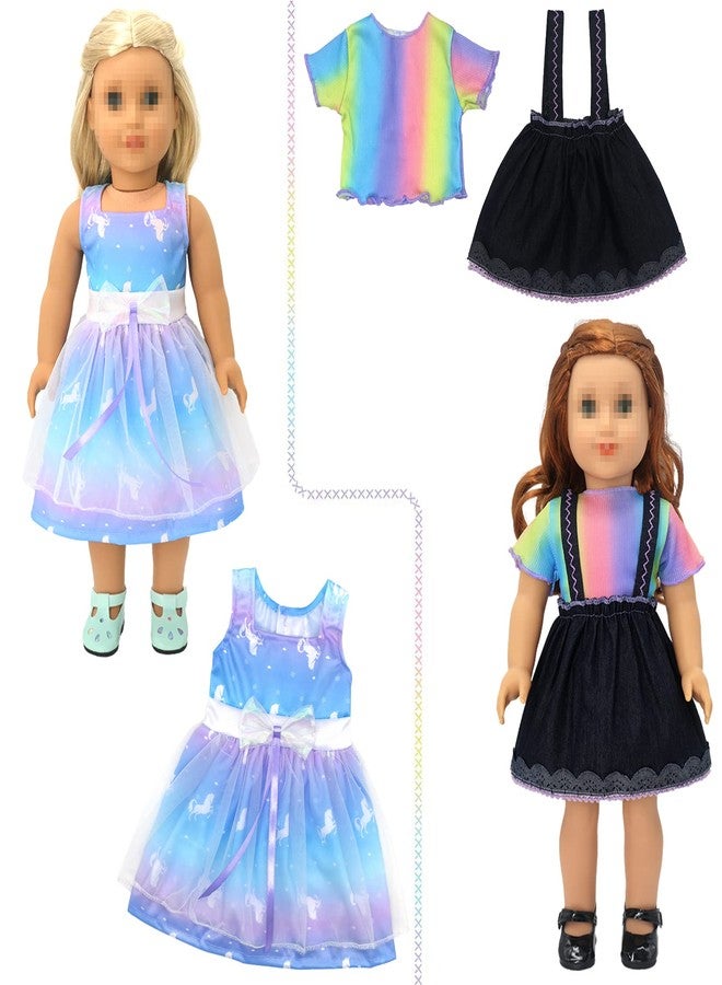 SOTOGO 8 Sets 18 Inch Girl Doll Clothes & Outfits for American 18 Inch Doll, Includes Fashion Clothes & Accessories - Image 2