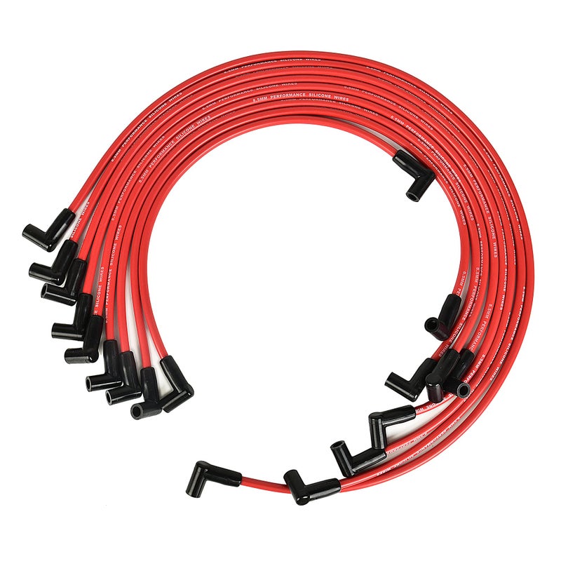 Universal Spark Plug Wire Set  85mm Red High Performance  Compatible with Chevy GM SBC BBC Engines Small Block 305 307 327 350 Big Block 427 454 502 and More with HEI Distributor