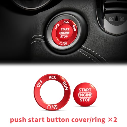 Polodunn for 2021-2026 Dodge Durango Accessories, 6PCS Premium Aluminum Alloy Knob Cover Trim Set (Red) – Push Start, A/C Climate, Volume & Headlight Switch Covers – Enhanced Grip • Non-Slip - Image 5