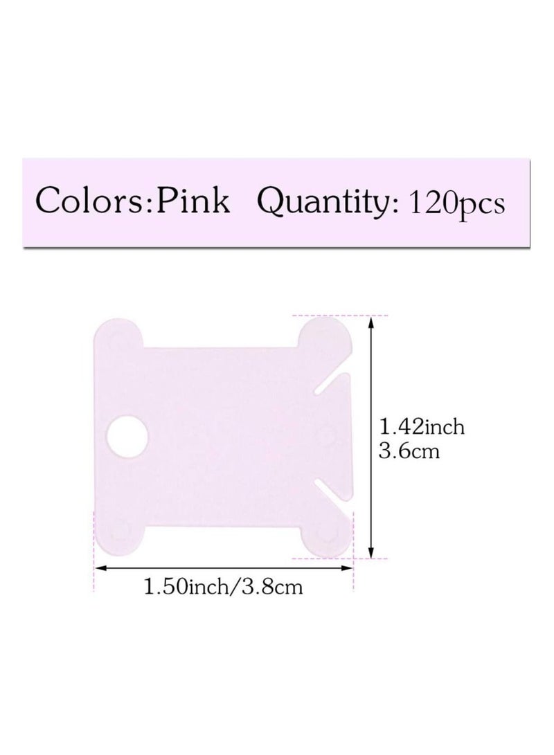 KASTWAVE 120 Pcs Mixed Color Plastic Floss Bobbins For Cross Cotton Thread Craft DIY Sewing Storage Thread Organizer Holder Embroidery Thread Cards Cross Stitch Bobbin  - Image 4