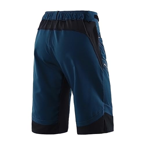 ARSUXEO Men's Loose Fit Cycling Shorts Mountain Bike Shorts Water Ressistant 1903-20 Dark Blue Size Medium - Image 2