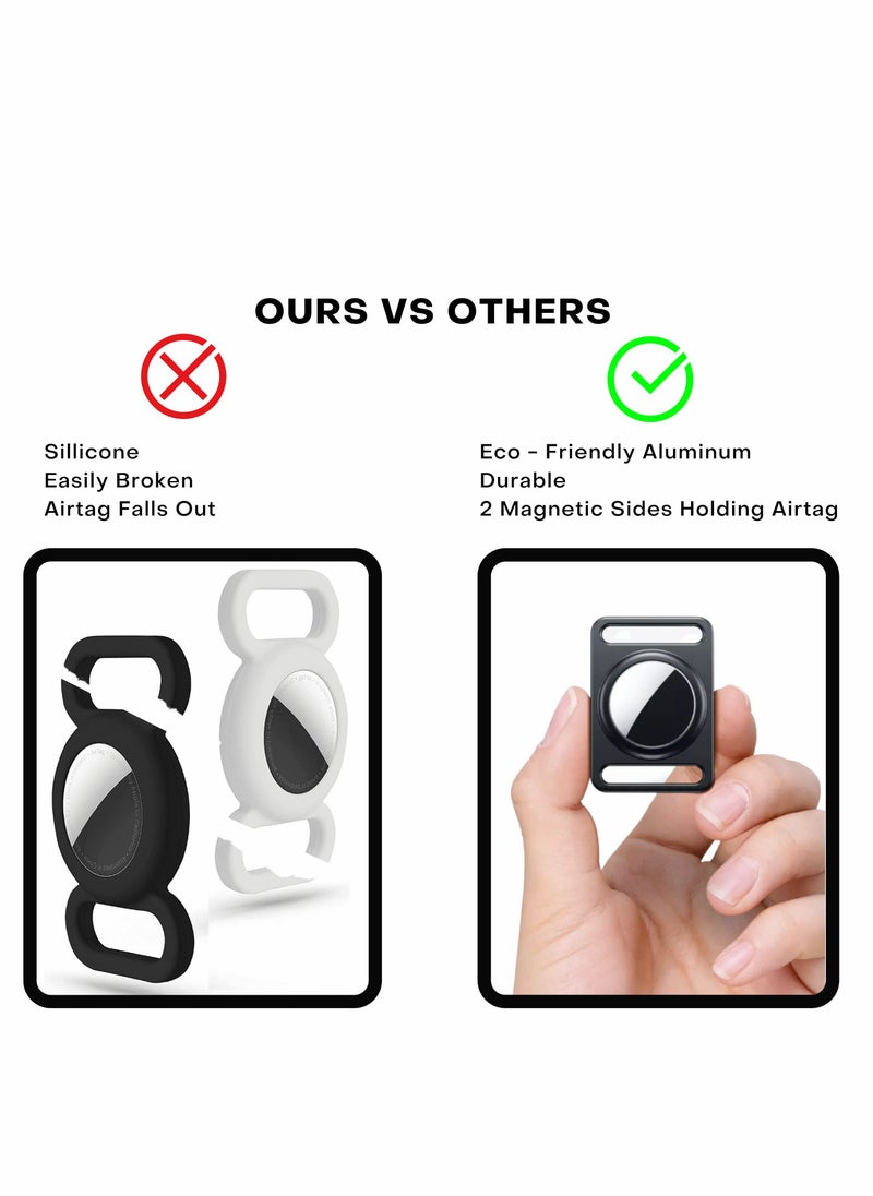 SYOSI - Compatible with AirTag Dog Collar Holder Strong Durable Metal Air Tag Case Premium Protective Air tag Loop for Pets, Airtag Case for Dog Collar Leash - Image 1