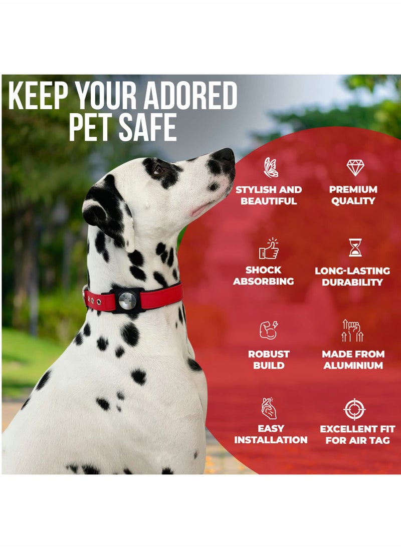 SYOSI - Compatible with AirTag Dog Collar Holder Strong Durable Metal Air Tag Case Premium Protective Air tag Loop for Pets, Airtag Case for Dog Collar Leash - Image 1