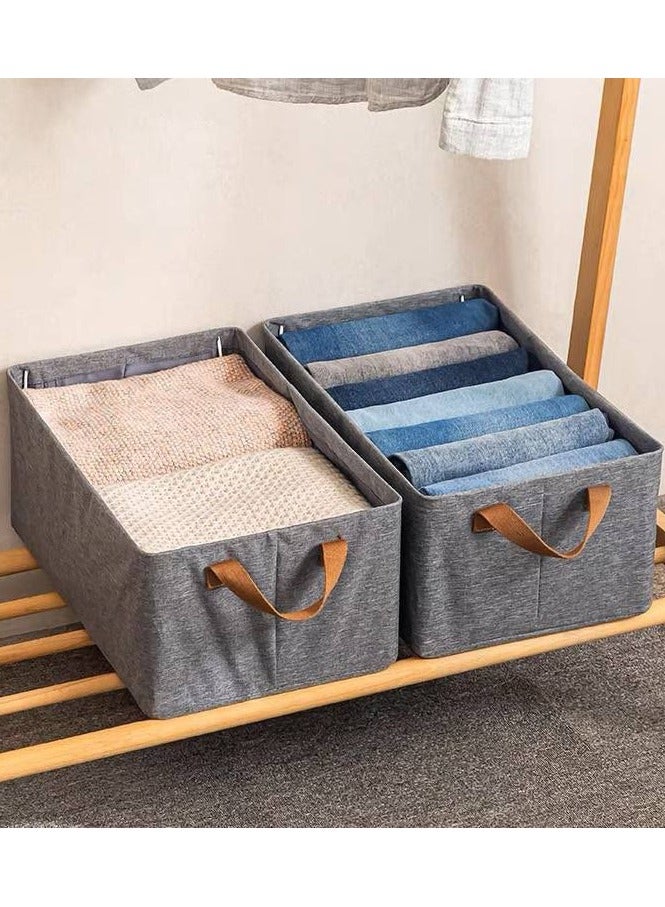 Wardrobe Clothes Organizer Foldable Closet Storage Organizer for Clothes Jeans Washable Closet Storage Boxes with Carrying Handles Cube Storage Bin for Home Bedroom Office  - Image 2