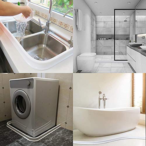 Ynotus 59Inch Collapsible Shower Threshold Water Dam 2" High Shower Barrier Water Stopper 2" Tall Shower Water Guard To Keep Water In Shower Dry And Wet Separation Bathroom Wheelchair Accessible - Image 5