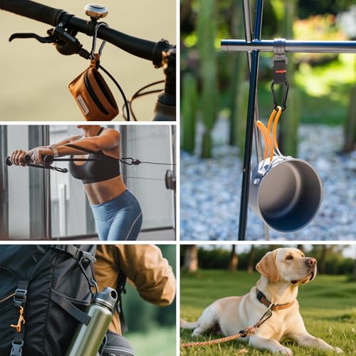 KINLINK 10 Pack Black Carabiner Clip, 1.57 inch Heavy Duty Spring Snap Hook, Small Caribeener Clips for Outdoor Camping, Swing Set, Hammock, Hiking Travel, Fishing, Quick Link Keychain - Image 5
