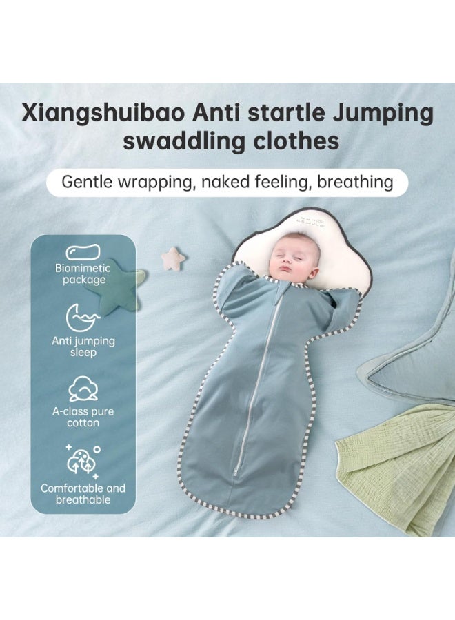 اترجسز كيس نوم الطفل ، لف Swaddle ، بطانية Swaddle مع الأسلحة ، سحاب طريقتين للطفل ، لفات نوم حديثي الولادة الناعمة للرضيع هدية الطفل ، يحسن النوم ، يساعد على الهدوء انعكاس استرل (أزرق ، م (3-6 أشهر)) - Image 2