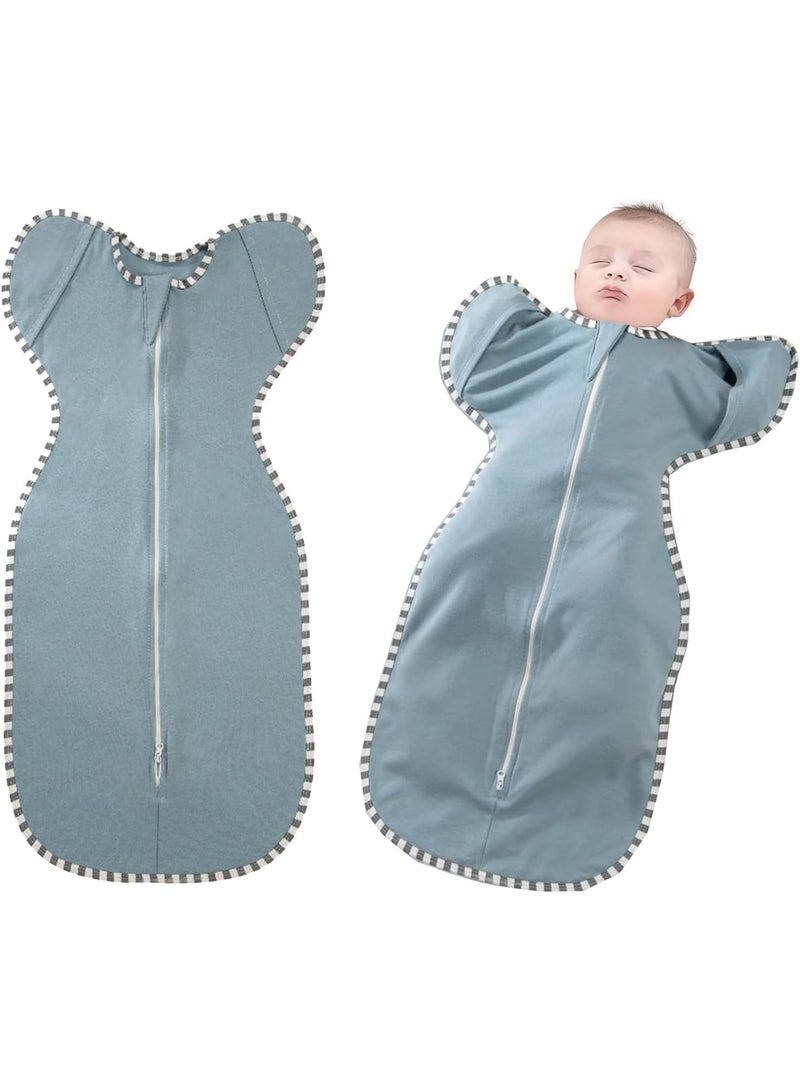 اترجسز كيس نوم الطفل ، لف Swaddle ، بطانية Swaddle مع الأسلحة ، سحاب طريقتين للطفل ، لفات نوم حديثي الولادة الناعمة للرضيع هدية الطفل ، يحسن النوم ، يساعد على الهدوء انعكاس استرل (أزرق ، م (3-6 أشهر)) - Image 1