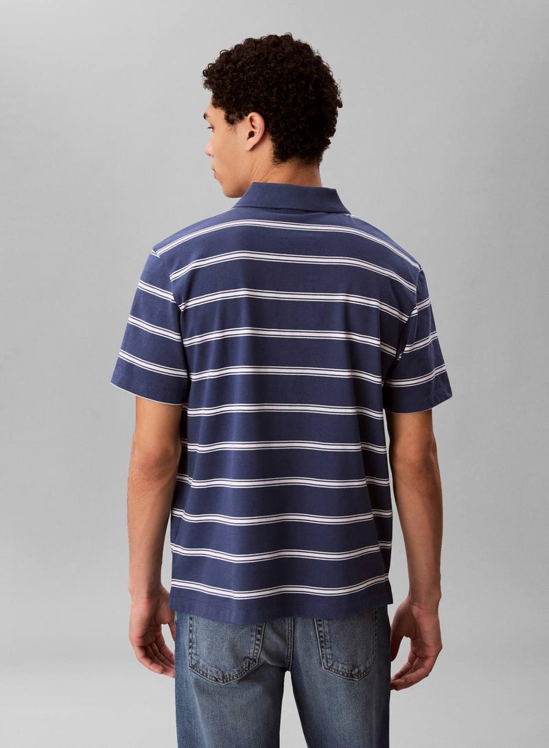 Calvin Klein Jeans Jersey Stripe Polo Shirt - Image 3