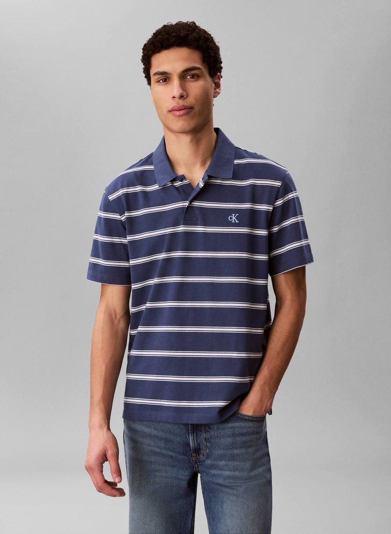 Calvin Klein Jeans Jersey Stripe Polo Shirt - Image 1