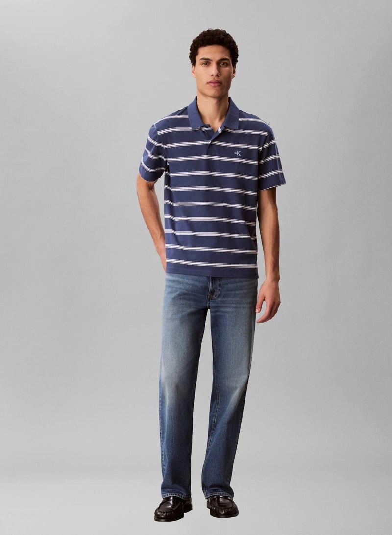 Calvin Klein Jeans Jersey Stripe Polo Shirt - Image 2