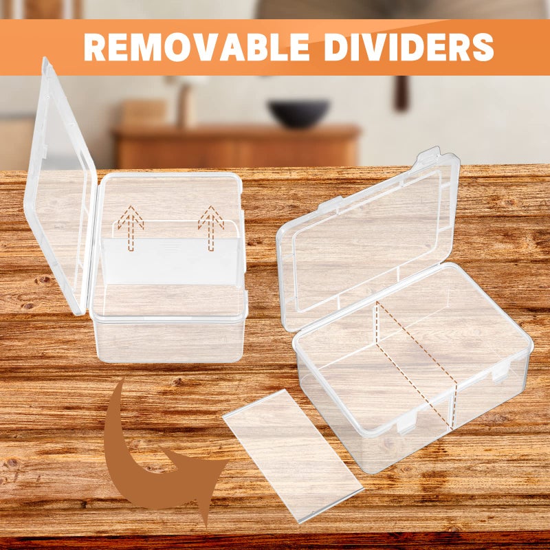 Vicenpal 300 Card Storage Box Compatible with Mtg TCG Clear Plastic Trading Card Storage Box with Removable Divider Hard Trading Deck Case for Baseball Football Game Organizer Collector(6 Pcs) - Image 5