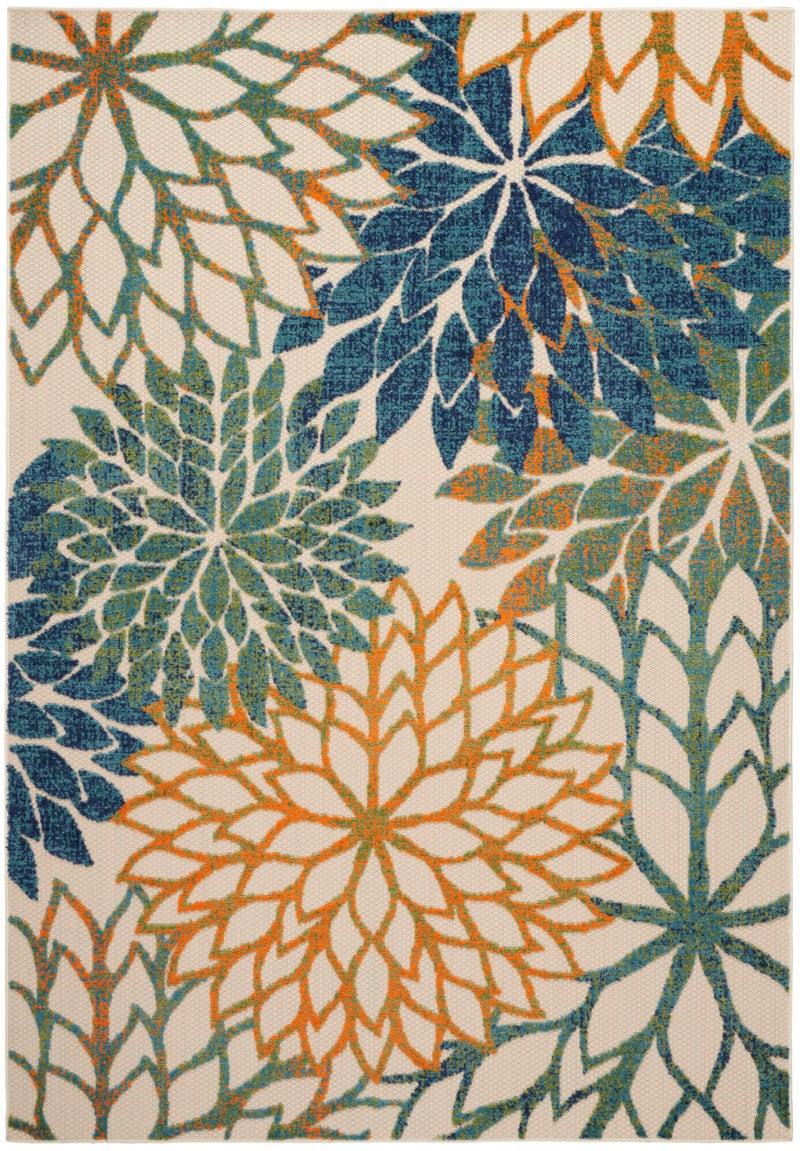 Nourison Home Aloha Indoor Outdoor Blue Green 3'6" x 5'6" Area Rug, Easy Cleaning, Non Shedding, Bed Room, Living Room, Dining Room, Backyard, Deck, Patio (4x6) - Image 4