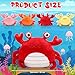 DoubleFill 5 Pcs Crab Stuffed Animal Plush Toys Crab Mom with 4 Baby Plushies Sea Ocean Stuffed Animal Pillows Gifts for Christmas Birthday Under The Sea Ocean Party Favors DecorationRed - Image 4