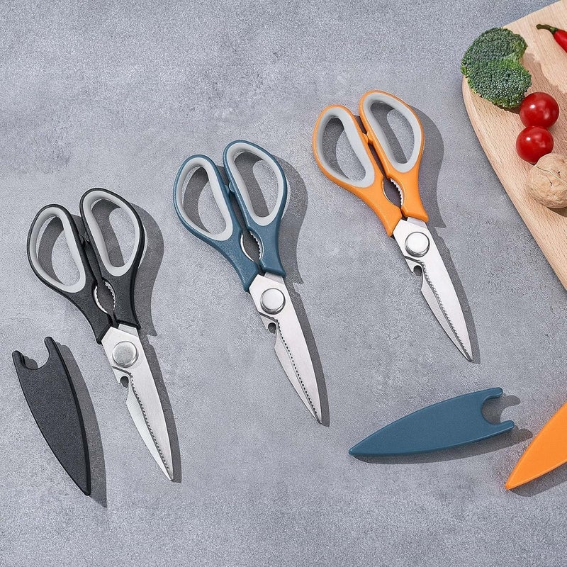 OPAYLY 3pcs Heavy Kitchen Scissors All Purpose Heavy Duty, Kitchen Utensils Set, Meat Poultry Food Shears Dishwasher Safe Utility Tools Home Gift - Image 4