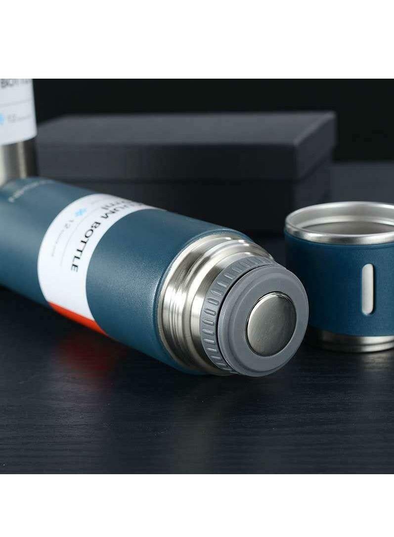 Stainless Steel Vacuum Double Layer Insulation Coffee Tumbler Travel Mug Business Trip Water Bottle Blue 500Ml - Image 2