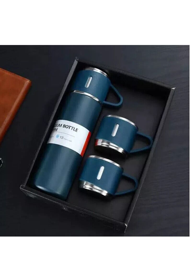 Stainless Steel Vacuum Double Layer Insulation Coffee Tumbler Travel Mug Business Trip Water Bottle Blue 500Ml - Image 1
