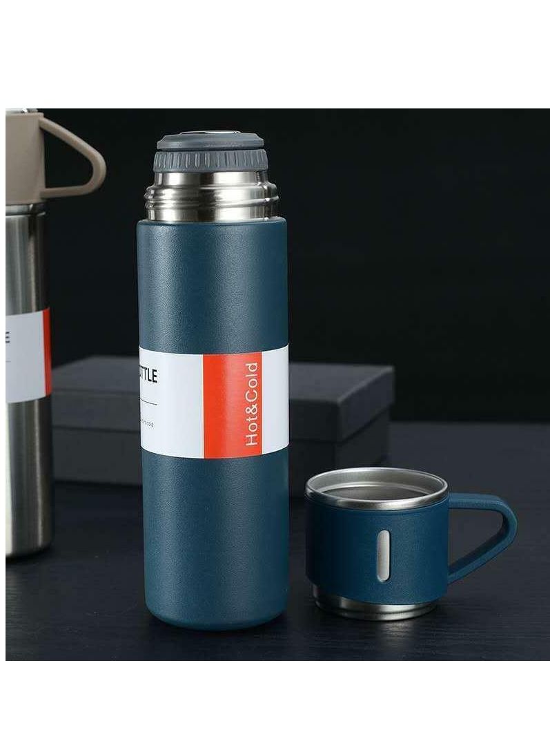Stainless Steel Vacuum Double Layer Insulation Coffee Tumbler Travel Mug Business Trip Water Bottle Blue 500Ml - Image 4