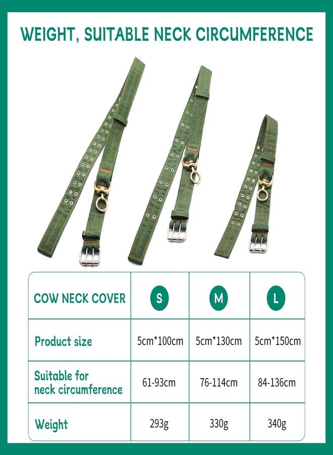 Abustle pig Adjustable Cow Collar,56 inch Four-Layer Thickened Canvas Cattle Neck Collar with 2-Rows Metal Buckle,Neck Strap for Cattle,Goat,Horse,Large Dog (Medium) - Image 5