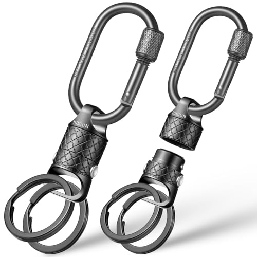 IUMIUN Quick Release Magnetic Keychain, Anti-Fall Detachable Magnet Key Chain with 2 Safety Lock Buttons (Black 1 Pack) - Image 1