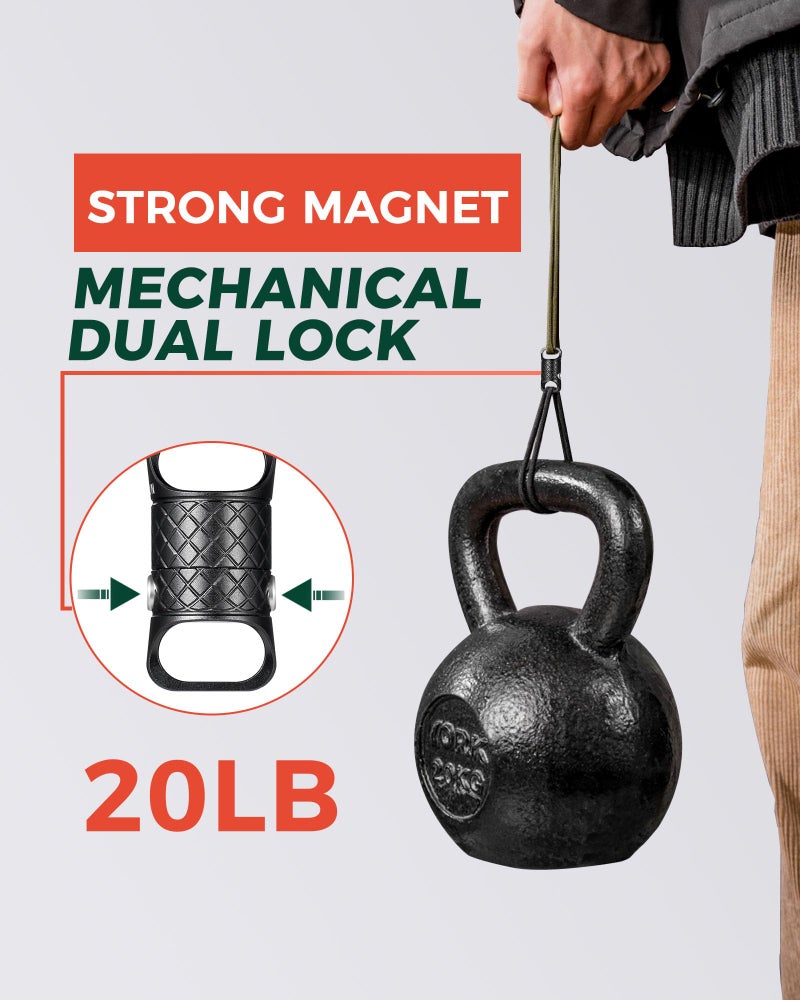 IUMIUN Quick Release Magnetic Keychain, Anti-Fall Detachable Magnet Key Chain with 2 Safety Lock Buttons (Black 1 Pack) - Image 3