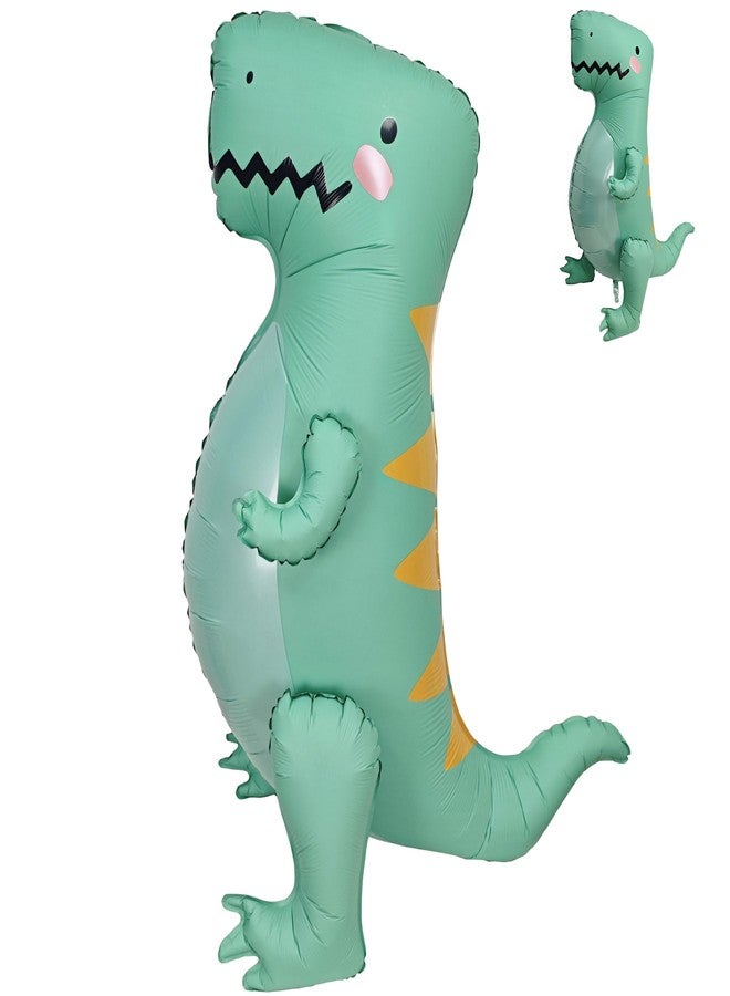CHANGZHONG Matte Green Large 3D Tyrannosaurus Rex Balloon Dinosaur Cute Giant Self Standing Inflatable Dinosaur Balloons Birthday Party Decorations Zoo Party Baby Shower Jurassic Theme - Image 1