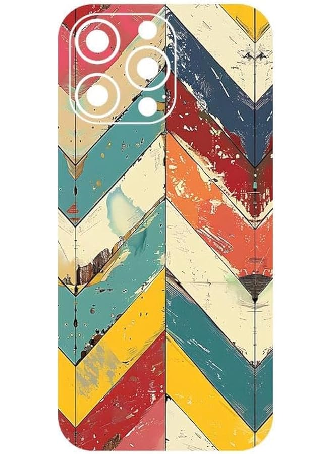 285 Chevron Pattern Mobile Protector Back Skin Wrap Sticker For Iphone 16 Pro Max ليس غطاء حافظة